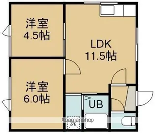 アパート明石3号館(アパートアカシサンゴウカン)【1階】の間取り